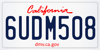 CA license plate 6UDM508
