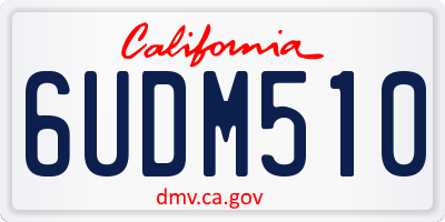 CA license plate 6UDM510