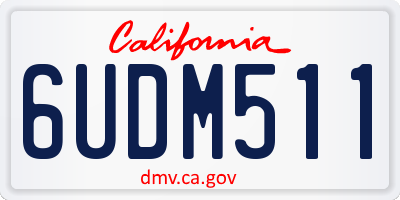 CA license plate 6UDM511