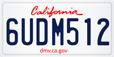 CA license plate 6UDM512