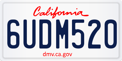 CA license plate 6UDM520