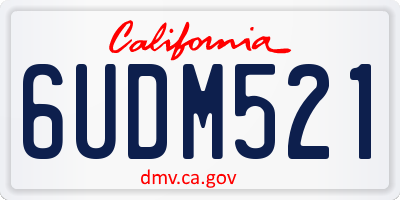 CA license plate 6UDM521