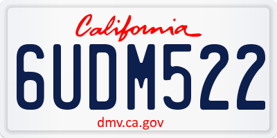CA license plate 6UDM522