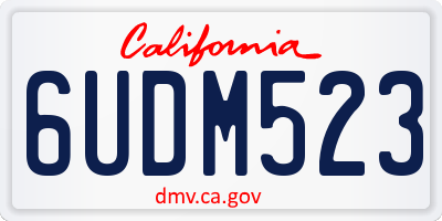CA license plate 6UDM523