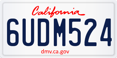 CA license plate 6UDM524