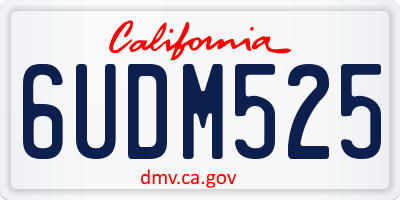 CA license plate 6UDM525