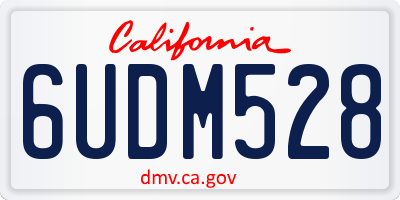 CA license plate 6UDM528