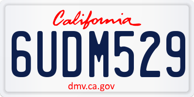 CA license plate 6UDM529