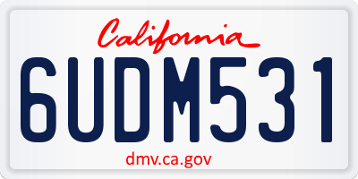 CA license plate 6UDM531