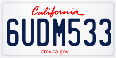 CA license plate 6UDM533
