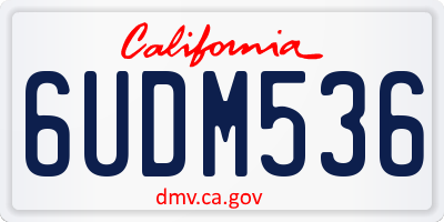 CA license plate 6UDM536