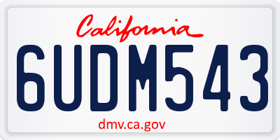 CA license plate 6UDM543