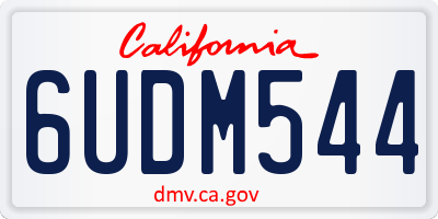 CA license plate 6UDM544