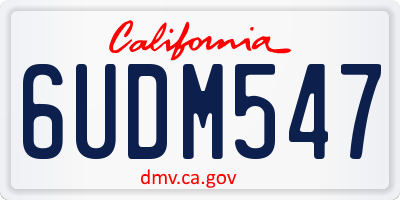 CA license plate 6UDM547