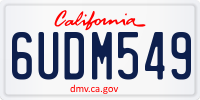 CA license plate 6UDM549