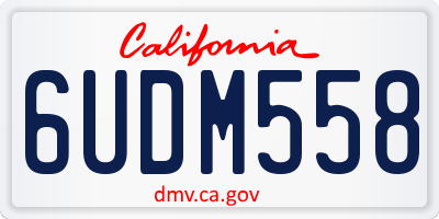 CA license plate 6UDM558