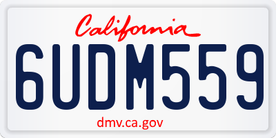 CA license plate 6UDM559