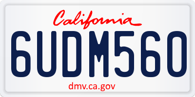 CA license plate 6UDM560