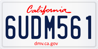 CA license plate 6UDM561