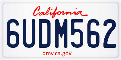 CA license plate 6UDM562