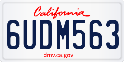 CA license plate 6UDM563