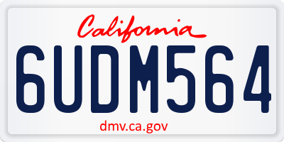 CA license plate 6UDM564