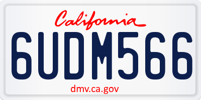 CA license plate 6UDM566