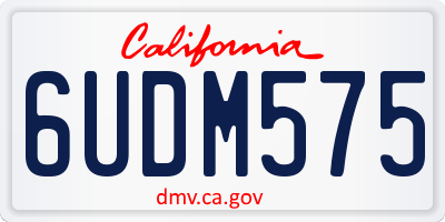 CA license plate 6UDM575