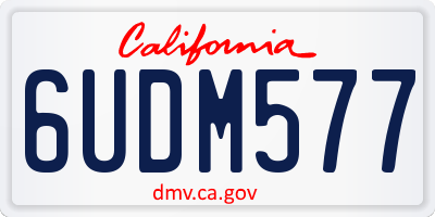 CA license plate 6UDM577