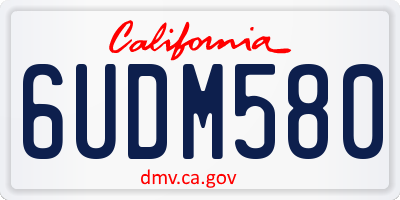 CA license plate 6UDM580