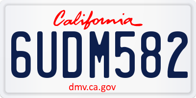 CA license plate 6UDM582