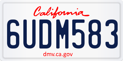 CA license plate 6UDM583