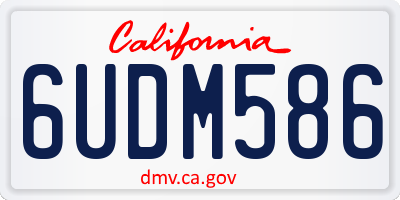 CA license plate 6UDM586