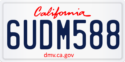 CA license plate 6UDM588