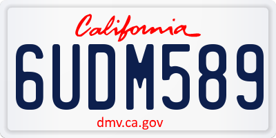 CA license plate 6UDM589
