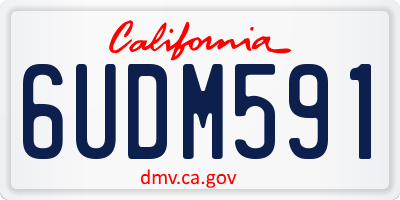 CA license plate 6UDM591