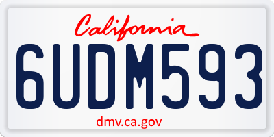 CA license plate 6UDM593