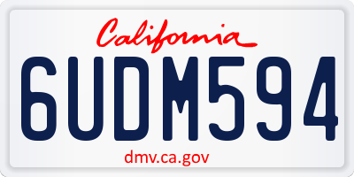 CA license plate 6UDM594