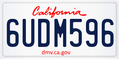 CA license plate 6UDM596
