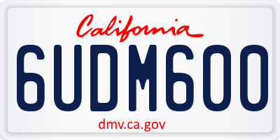 CA license plate 6UDM600