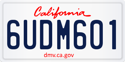 CA license plate 6UDM601