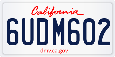CA license plate 6UDM602