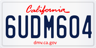 CA license plate 6UDM604