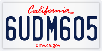 CA license plate 6UDM605