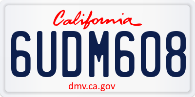 CA license plate 6UDM608