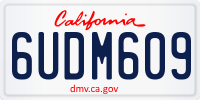 CA license plate 6UDM609