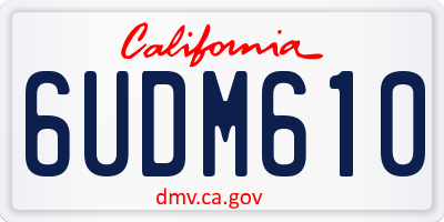 CA license plate 6UDM610