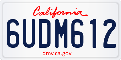 CA license plate 6UDM612