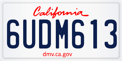 CA license plate 6UDM613