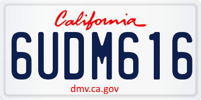 CA license plate 6UDM616